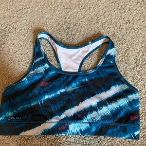 Nike Women's Dri-FIT Abstract Blue Sports Bra